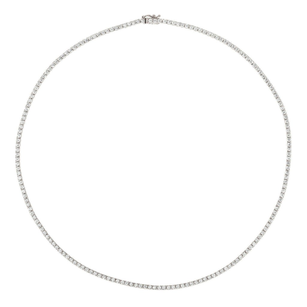 4.00 Carat Natural Diamond Tennis Necklace
